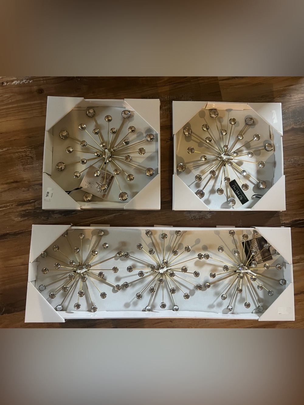 NWT Aura Rhinestone and gold tone wall accents, set of 5 wall mount decor